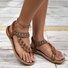 Bohemian Ethnic Style Women's Shoes Summer Fashion Beach Flat Sandals Beaded Diamond Flip Flops Sandals