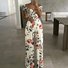 Women's H-Line T-Shirt Off The Shoulder Daily Going Out Casual Printing Floral Summer Long Jumpsuit Romper