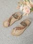 Bohemian Ethnic Style Women's Shoes Summer Fashion Beach Flat Sandals Beaded Diamond Flip Flops Sandals