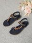 Bohemian Ethnic Style Women's Shoes Summer Fashion Beach Flat Sandals Beaded Diamond Flip Flops Sandals