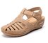 Retro Baotou Sandals For Women Summer New Hole Shoes Thick Bottom Round Toe Wedge Heel Octopus Sandals