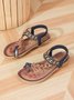 Bohemian Ethnic Style Women's Shoes Summer Fashion Beach Flat Sandals Beaded Diamond Flip Flops Sandals
