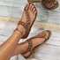 Bohemian Ethnic Style Women's Shoes Summer Fashion Beach Flat Sandals Beaded Diamond Flip Flops Sandals