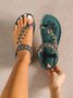 Bohemian Ethnic Style Women's Shoes Summer Fashion Beach Flat Sandals Beaded Diamond Flip Flops Sandals