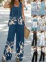 Women's Plain Daily Going Out Two-Piece Set Blue Casual Summer Top With Pants Matching Set
