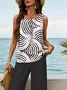 Women's Geometric Print Casual Vest Trousers Two-Piece Set