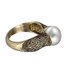 Hot Selling New Imported Artificial Abs Pearl Ring Plated With 14k Gold Retro Silver Jewelry Ring