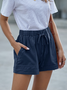 Four-Side Projectile Pocket Stitching Plain Street Shorts