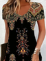 Women's Floral Print Casual V-Neck Short Sleeve Dress