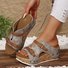 Pu Summer Western Style Color Block Slide Sandals