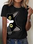 Tuxedo Cat Is Watching You Cotton T-shirt