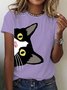 Tuxedo Cat Is Watching You Cotton T-shirt