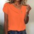 Women's Short Sleeve T-shirt Summer Green Plain Buckle Asymmetrical Daily Going Out Casual Top
