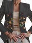 Women's Fashion Print Retro Design Suit Slim Fit Suit Blazer