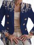 Women's Fashion Print Retro Design Suit Slim Fit Suit Blazer