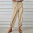 Women's  Elastic Waist H-Line Wide Leg Pants Daily Going Out Pants White Casual Split Joint Plain Spring/Fall Pants