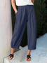 Women's  Elastic Waist H-Line Wide Leg Pants Daily Going Out Pants Khaki Casual Split Joint Plain Spring/Fall Pants