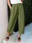 Women's  Elastic Waist H-Line Wide Leg Pants Daily Going Out Pants Khaki Casual Split Joint Plain Spring/Fall Pants