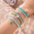 Ins Style Bohemian Beach Vacation Summer Shell Turtle Fishtail Rice Beads Multi-layer Stacking Bracelet Set