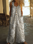 Women's H-Line Overall Crew Neck Daily Going Out Casual Printing Floral Summer Long Jumpsuit Romper