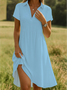 Women's Lapel Short Sleeve Casual Dress