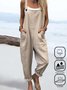 Cotton And Linen Casual Regular Fit Jumpsuit