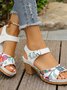 High Heel Sandals For Women 2025 Summer New Velcro Buckle Casual Wedge Sandals