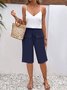 Women's  Elastic Waist H-Line Wide Leg Pants Daily Going Out Pants Apricot Casual Split Joint Plain Summer Pants