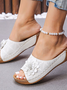 Summer Ladies Outdoor Wedge Heel Three-dimensional Non-slip Flower Slippers Women Sandals Beach Slippers