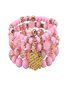 Best-selling Bohemian Alloy Love Pendant Multi-layer Elastic Rope Beaded Bracelet