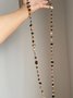 Vintage stackable necklace Bohemian colorful shell beaded double-layer necklace Retro light luxury holiday long necklace