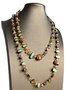 Vintage stackable necklace Bohemian colorful shell beaded double-layer necklace Retro light luxury holiday long necklace