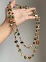 Vintage stackable necklace Bohemian colorful shell beaded double-layer necklace Retro light luxury holiday long necklace