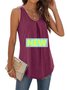 Women's Sleeveless Tank Top Summer Black Plain Ruched Cotton Crew Neck Daily Going Out Simple Top