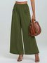 Women's  Elastic Waist H-Line Wide Leg Pants Daily Going Out Pants Green Casual Split Joint Plain Spring/Fall Pants