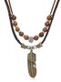 Artistic Retro Butterfly Alloy Multi-layer Wooden Beads Knotted Pullable Hand-woven Necklace