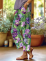 Women's  H-Line Baggy Pants Daily Going Out Pants Green Casual Printing Floral Spring/Fall Pants