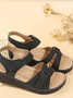 Roman Style Velcro Beach Fish Mouth Sandals Women's Outdoor Casual Mid-heel Sandals