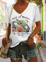 Women's Gulf Of Mexico Print Casual V Neck T-Shirt