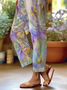 Women's  H-Line Baggy Pants Daily Going Out Pants Purple Casual Printing Floral Spring/Fall Pants