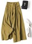 Women's  Elastic Waist H-Line Wide Leg Pants Daily Going Out Pants Yellow Casual Split Joint Plain Spring/Fall Pants