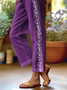 Women's  H-Line Baggy Pants Daily Going Out Pants Purple Casual Printing Floral Spring/Fall Pants