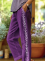 Women's  H-Line Baggy Pants Daily Going Out Pants Purple Casual Printing Floral Spring/Fall Pants