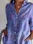 Women Floral Shirt Collar Long Sleeve Casual Daily Spring/Fall Shirt