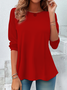 Women Plain Crew Neck Jersey Long Sleeve Casual Daily Spring/Fall T-shirt