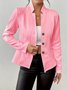 Women Geometric Mock Neck Long Sleeve Vintage Embossed Spring/Fall Daily Blazer Outerwear