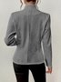 Women Geometric Mock Neck Long Sleeve Vintage Embossed Spring/Fall Daily Blazer Outerwear