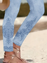 Women Floral Jersey Casual Printing Leggings Daily All Season Legging