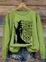 Women Halloween Crew Neck Long Sleeve Casual Holiday Spring/Fall Sweatshirt