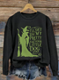 Women Halloween Crew Neck Long Sleeve Casual Holiday Spring/Fall Sweatshirt